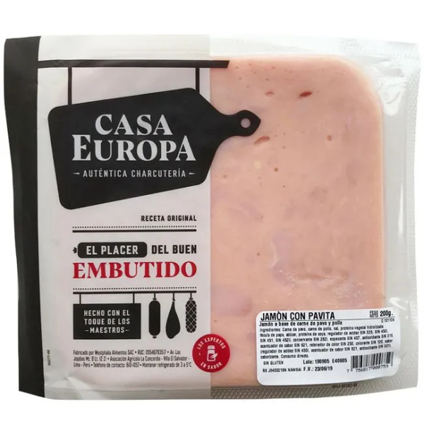 CASA EUROPA Jamón con Pavita 200g
