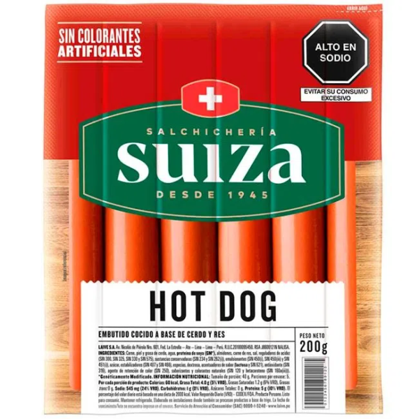 SUIZA Hot Dog 200g x5unid